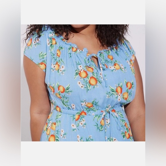 NWT Torrid Maxi Textured Woven Double Slit Dress Blue Size 4x - Picture 5 of 5